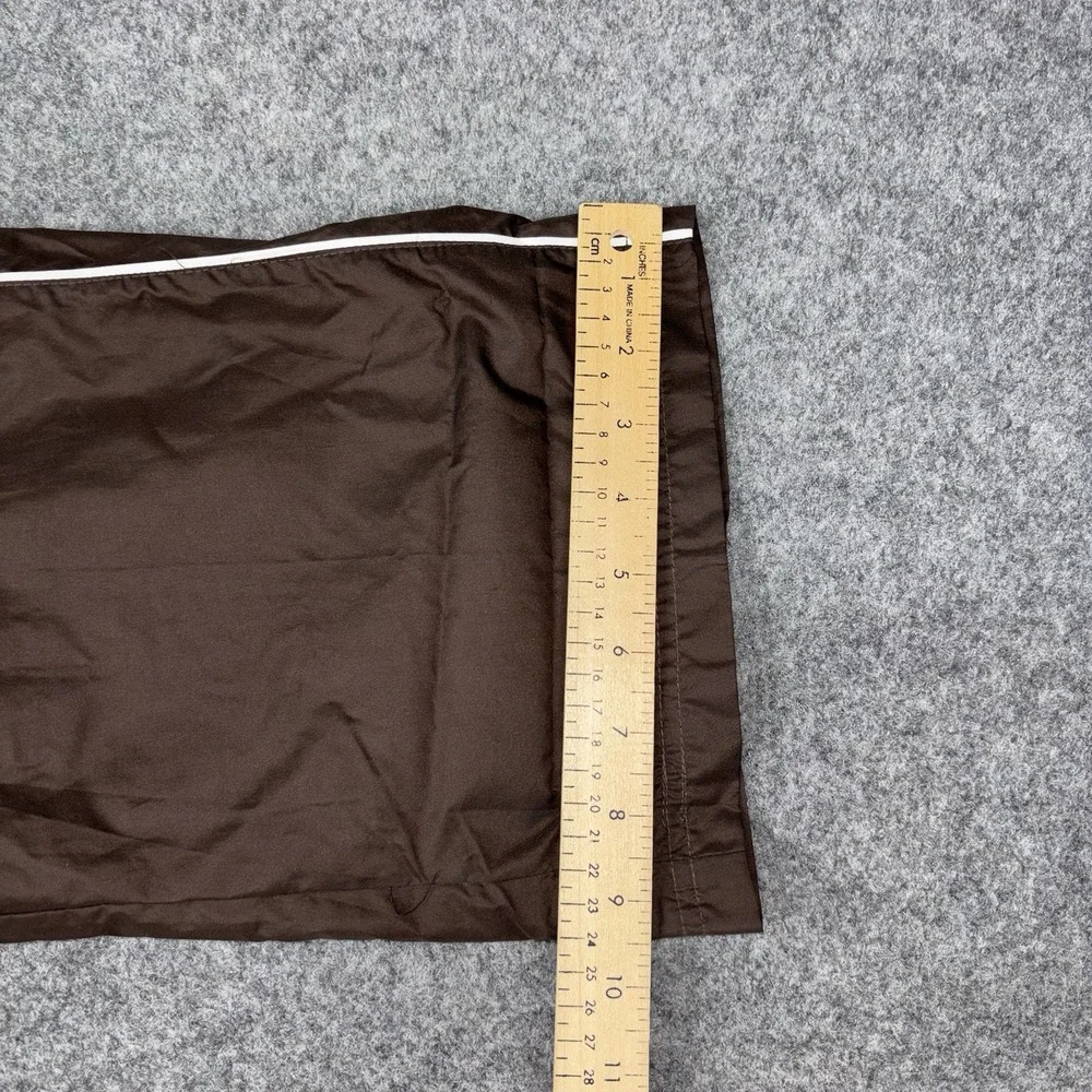Nike Sportswear Track Pants Women's Medium Wide Leg Baggy Y2K Brown White Piping
